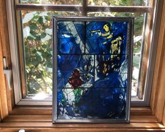 Blue Stained Glass Piece