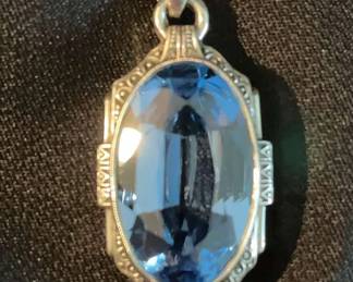 Blue Topaz in Silver Pendant