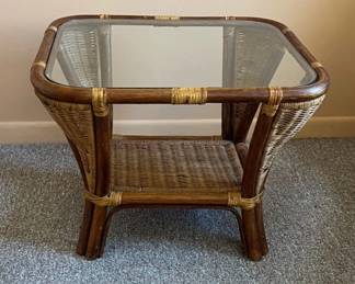 Wood and Rattan Table