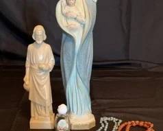 Religious Statues, Rosary Beads And Holy Water From Fatima