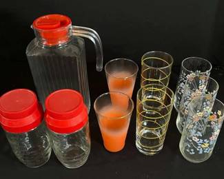 Vintage Glass Pitcher Assorted Drinkware