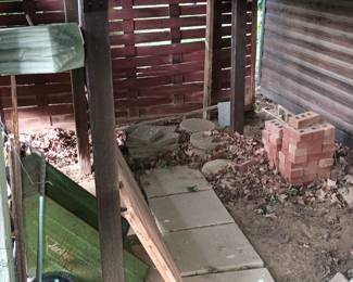 Pavers, Bricks, Mail box Post, Trash Cans