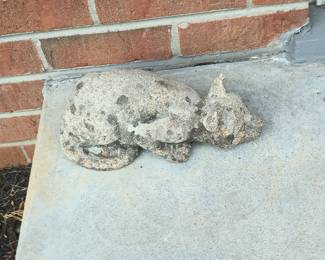 Crouching Cement Cat