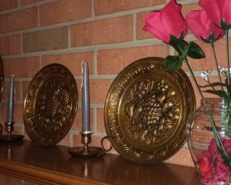 Tin Plates/ Brass Candlesticks