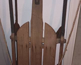 Antique wooden sled! Fun