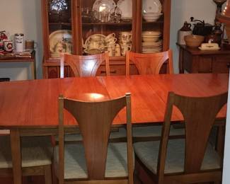 MCM Dining Room Table w 6 chairs, MCM China Cabinet, MCM Rolling Serving Cart