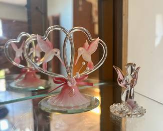 Blown Glass Hummingbird Figurine, Blown Glass Guardian Angel Figurine