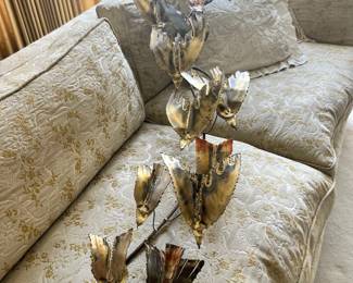 Curtis Jere Brass Birds Wall Sculpture 