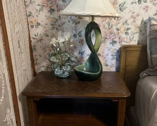 Mid Century Modern Green Biomorphic Sculpture Lamp