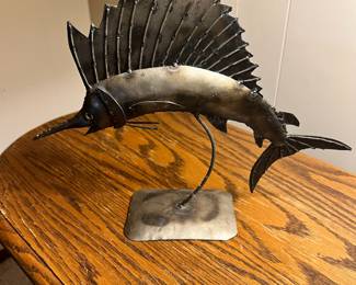 Metal Swordfish Sculpture