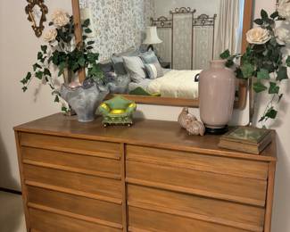 Drexel Mid Century Modern Furniture Set - Desk, Dresser with Mirror