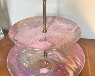 Santa Anita Ware Mist 2 Tier Serving Tray 