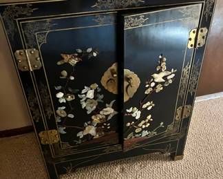 Japanese Black Lacquer Cabinet