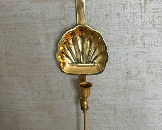 Dunbar Brass Ceramic Shell Candle Sconce