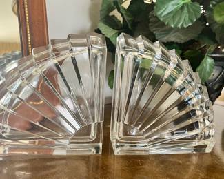 Art Deco Style Crystal D'arques Crystal Bookends 