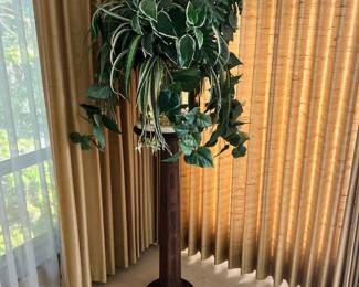 Wood Column Plant Stand