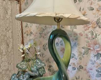 Mid Century Modern Green Biomorphic Sculpture Lamp
