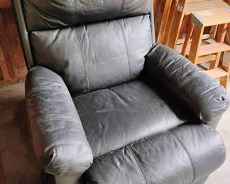 Lane Gray Leather Recliner