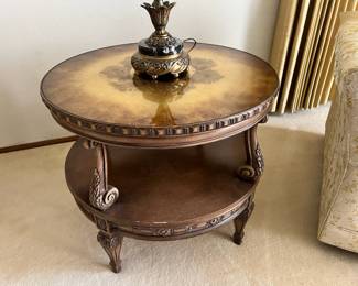 Italian Hollywood Regency Two Tier Side Table