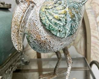 Rustic Metal Pelican Sculpture