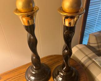 Pair of Barley Twist Candlesticks