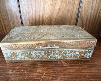 Egyptian Style Brass Jewelry Box