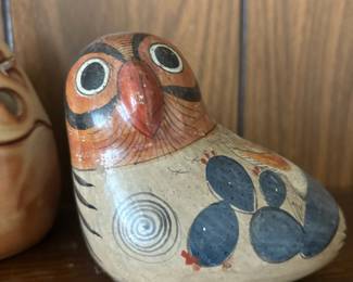 Tonal Pottery Owl Sculpture/Figurine