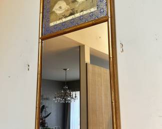 Chinoiserie Gold Tone Bamboo Mirror