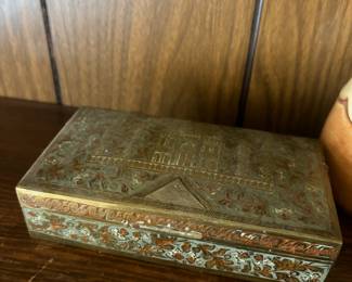 Egyptian Style Brass Jewelry Box