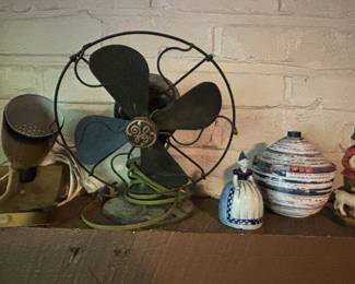 Vintage fan and other items