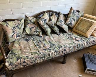 In The Style of McGuire Rattan sofa