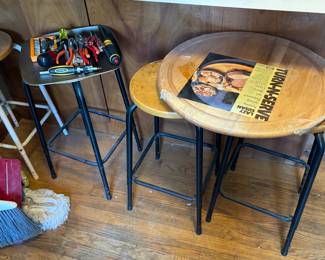 Turn N Serve Lazy Susan and bar stools