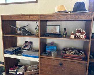 Wood display case and collectibles