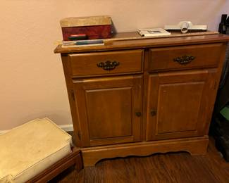 Wood two drawer storage 