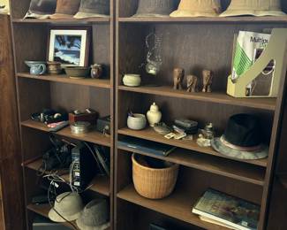 Book cases, vintage hats and other items