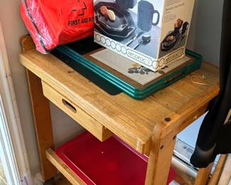 Arcoroc china, first aid kit and bar cart