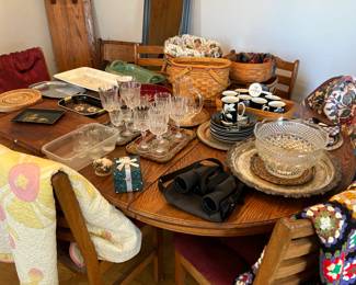 Dining room table and other items