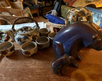 Mama & Baby Bear Figures: Figural Pottery