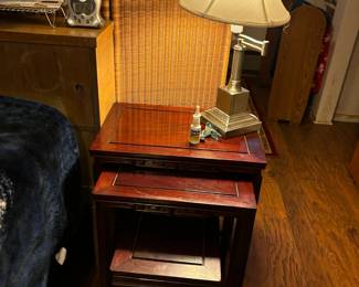 Japanese stacking tables and A Lamp