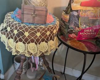 vintage wood end table 