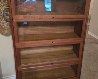 Antique Lundstrom 4 shelf Barrister Cabinet 