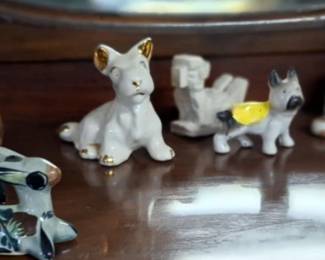 Antique glass dogs 