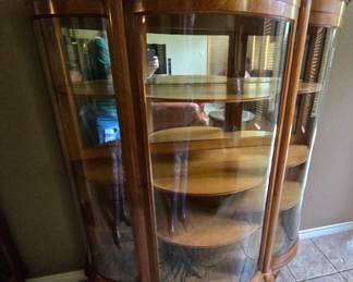 Antique 3 Lobed Clawfoot Display Cabinet