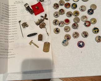 1945 pep pins. War insignia set