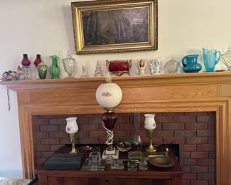 Family owned Victorian items. Great condition. Lamps, candy dishes, pitchers, candle lamps. 