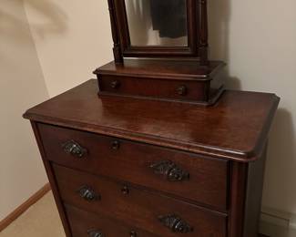 Victorian era oak dresser with mirror box. 