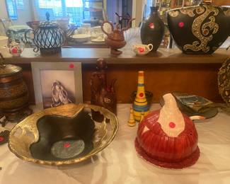 Various Decorative Vases and Serving Dishes