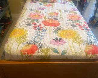 Twin Bed with Wooden Headboard and Footboard