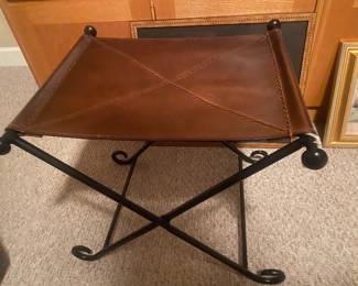 Leather Folding Stool