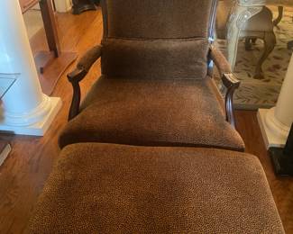 Over Sized Chair with Curved Ottoman
